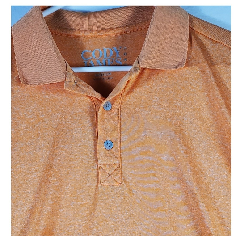 Cody James Men's Orange Heathered Golf Polo Shirt Short Sleeve Size Medium